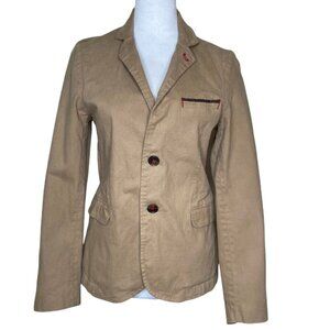 Wall Street Collection Corte Moderno Cotton Brown Modern Fit 2 Button Blazer‎ M